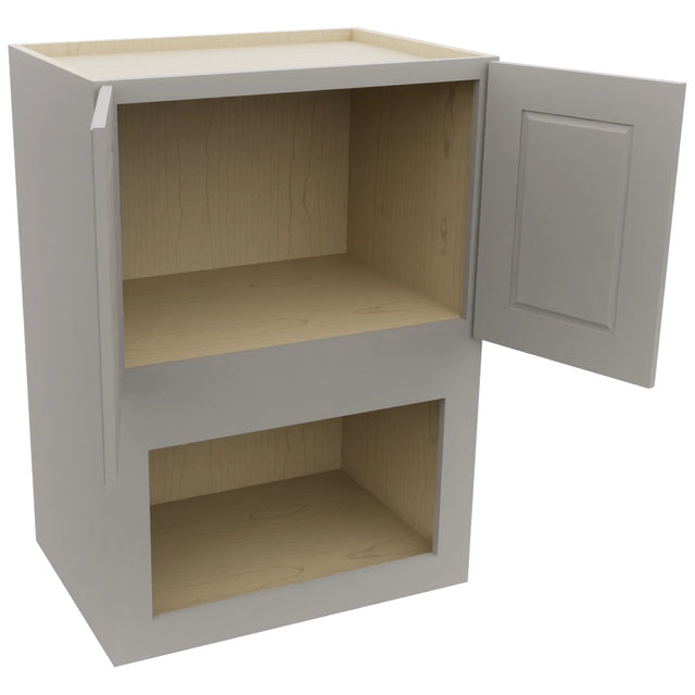 Fabuwood Fusion Nickel MC304221 Wall Microwave Cabinet, Open View