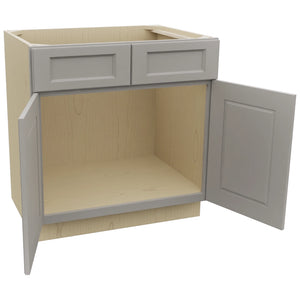 Fabuwood Fusion Nickel SB33 Base Sink Cabinet, Open View
