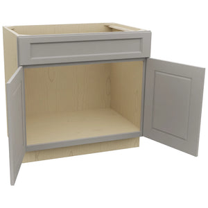 Fabuwood Fusion Nickel SB36SDF Base Sink Cabinet, Open View
