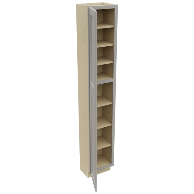 Fabuwood Fusion Nickel TP151290 Tall Pantry Cabinet, Open View