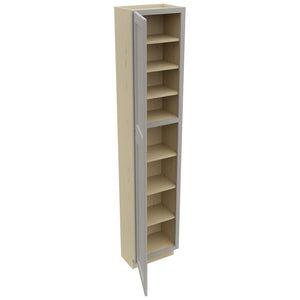 Fabuwood Fusion Nickel TP181290 Tall Pantry Cabinet, Open View