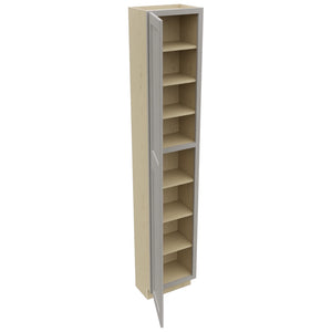 Fabuwood Fusion Nickel TP181296 Tall Pantry Cabinet, Open View
