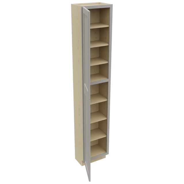 Fabuwood Fusion Nickel TP181296 Tall Pantry Cabinet, Open View