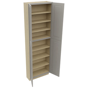 Fabuwood Fusion Nickel TP301296 Tall Pantry Cabinet, Open View