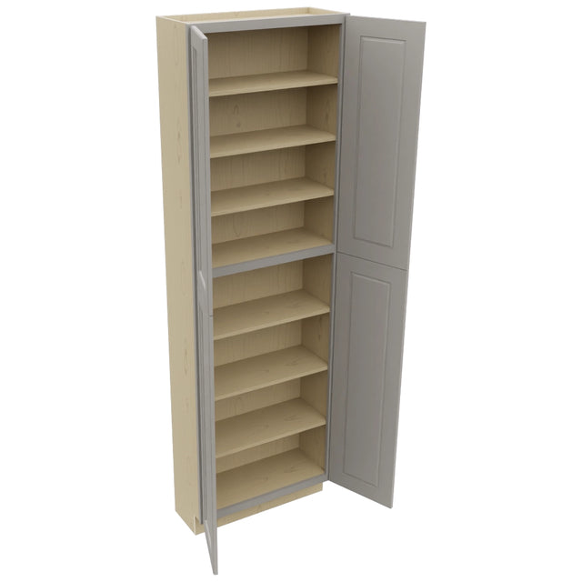 Fabuwood Fusion Nickel TP301296 Tall Pantry Cabinet, Open View