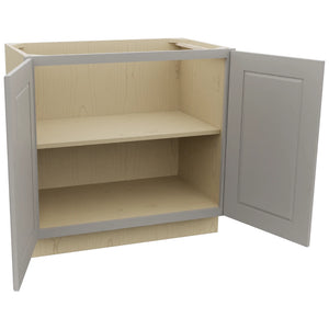 Fabuwood Fusion Nickel VB36FD Vanity Base Full Height Cabinet, Open View