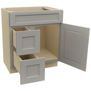 Fabuwood Fusion Nickel VSD36DL Vanity Combo Cabinet, Open View