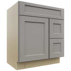 Fabuwood Fusion Nickel VSD36DR Vanity Combo Cabinet, Front View