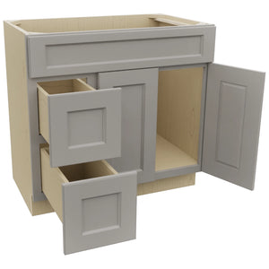 Fabuwood Fusion Nickel VSD42 Vanity Combo Cabinet, Open View