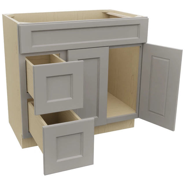 Fabuwood Fusion Nickel VSD42 Vanity Combo Cabinet, Open View