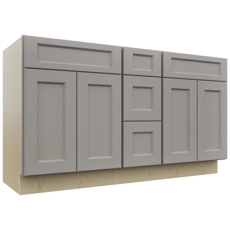 Fabuwood Fusion Nickel VSD60DOUBLE Vanity Combo Cabinet, Front View