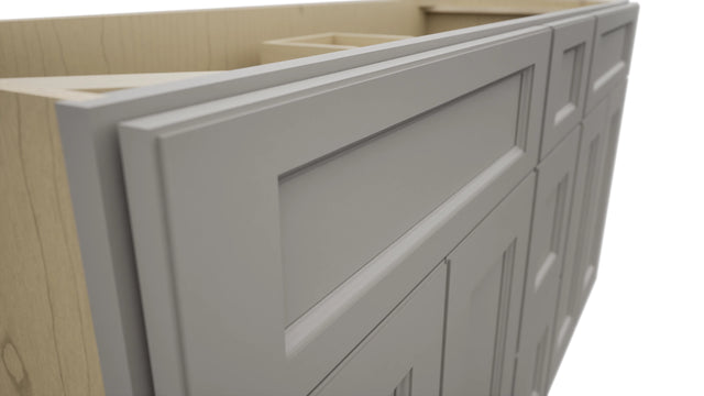 Fabuwood Fusion Nickel VSD60DOUBLE Vanity Combo Cabinet, Detail View
