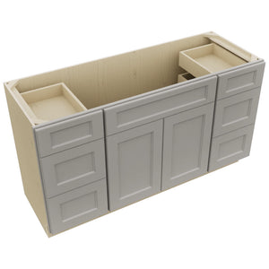Fabuwood Fusion Nickel VSD60SINGLE Vanity Combo Cabinet, Top View