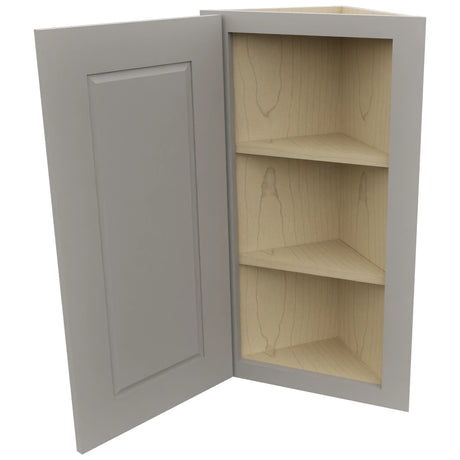 Fabuwood Fusion Nickel WAE1230 Wall Angle End Cabinet, Open View