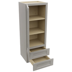 Fabuwood Fusion Nickel WD1848 Wall Drawer Cabinet, Open View