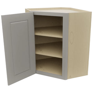 Fabuwood Fusion Nickel WDC2430 Wall Corner Diagonal Cabinet, Open View