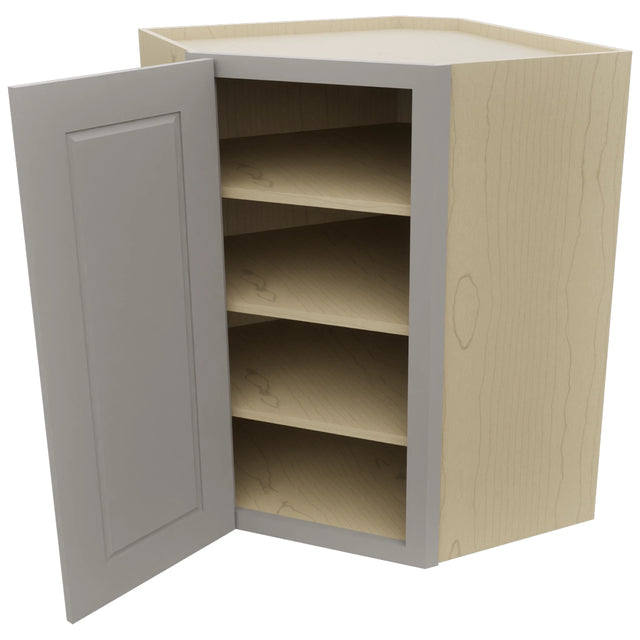 Fabuwood Fusion Nickel WDC2736 Wall Corner Diagonal Cabinet, Open View