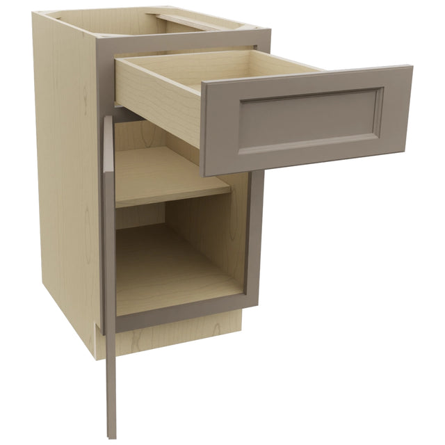 Fabuwood Fusion Oyster B18 Base Standard Cabinet, Open View