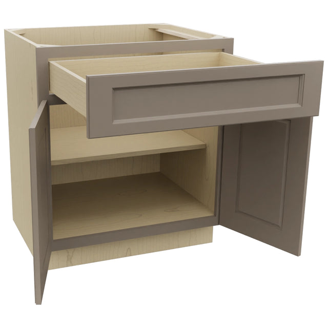 Fabuwood Fusion Oyster B30 Base Standard Cabinet, Open View