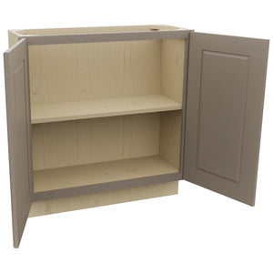Fabuwood Fusion Oyster B33FD-12D Base Full Door Cabinet, Open View