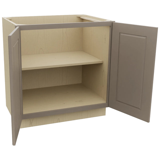 Fabuwood Fusion Oyster B33FD Base Full Door Cabinet, Open View