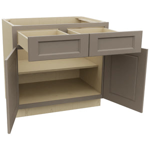 Fabuwood Fusion Oyster B36 Base Standard Cabinet, Open View