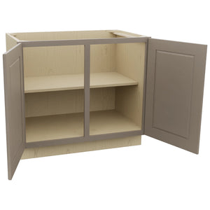 Fabuwood Fusion Oyster B39FD Base Full Door Cabinet, Open View