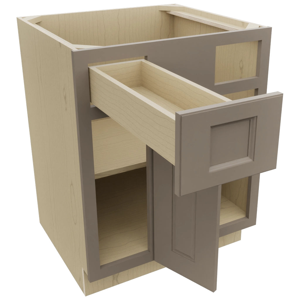 Fabuwood Fusion Oyster BLB36/39 Base Corner Blind Cabinet, Open View