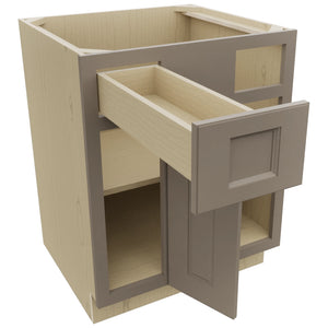 Fabuwood Fusion Oyster BLB36/39 Base Corner Blind Cabinet, Open View