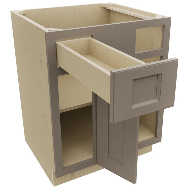 Fabuwood Fusion Oyster BLB36/39 Base Corner Blind Cabinet, Open View