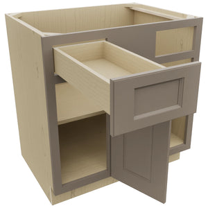 Fabuwood Fusion Oyster BLB39/42 Base Corner Blind Cabinet, Open View
