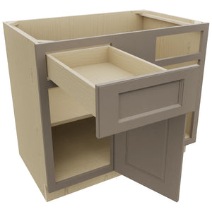 Fabuwood Fusion Oyster BLB42/45 Base Corner Blind Cabinet, Open View