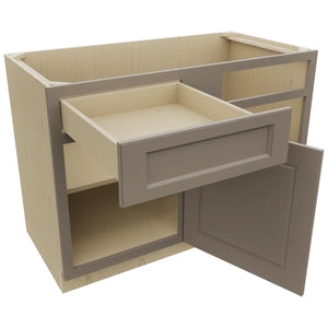 Fabuwood Fusion Oyster BLB48/51 Base Corner Blind Cabinet, Open View