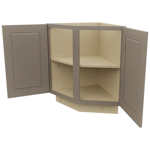 Fabuwood Fusion Oyster BRA24 Base Return Angle Cabinet, Open View