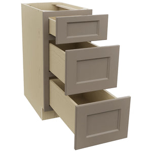 Fabuwood Fusion Oyster DB15 Base 3 Drawers Cabinet, Open View