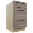 Fabuwood Fusion Oyster DB18 Base 3 Drawers Cabinet, Front View