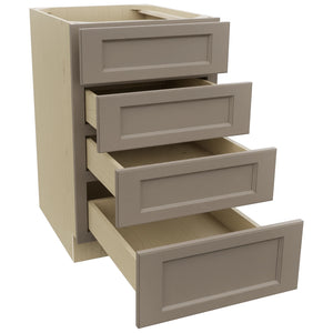 Fabuwood Fusion Oyster DB21-4 Base 4 Drawers Cabinet, Open View