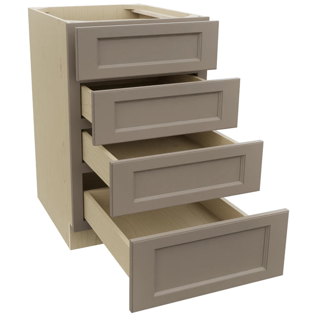 Fabuwood Fusion Oyster DB21-4 Base 4 Drawers Cabinet, Open View
