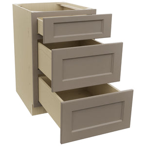 Fabuwood Fusion Oyster DB21 Base 3 Drawers Cabinet, Open View