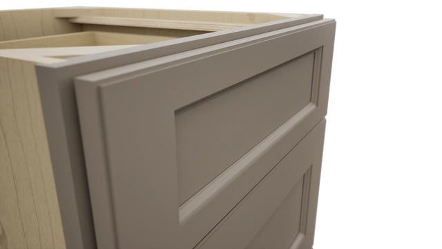 Fabuwood Fusion Oyster DB21 Base 3 Drawers Cabinet, Detail View