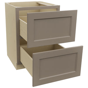 Fabuwood Fusion Oyster DB24-2 Base 2 Drawers Cabinet, Open View