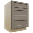 Fabuwood Fusion Oyster DB24 Base 3 Drawers Cabinet, Front View