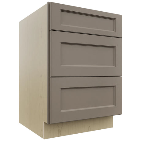 Fabuwood Fusion Oyster DB24 Base 3 Drawers Cabinet, Front View