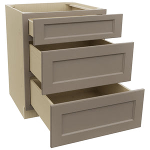 Fabuwood Fusion Oyster DB27 Base 3 Drawers Cabinet, Open View