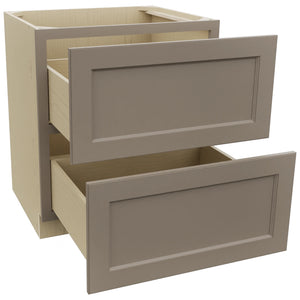 Fabuwood Fusion Oyster DB30-2 Base 2 Drawers Cabinet, Open View