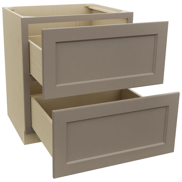 Fabuwood Fusion Oyster DB30-2 Base 2 Drawers Cabinet, Open View