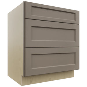 Fabuwood Fusion Oyster DB30 Base 3 Drawers Cabinet, Front View