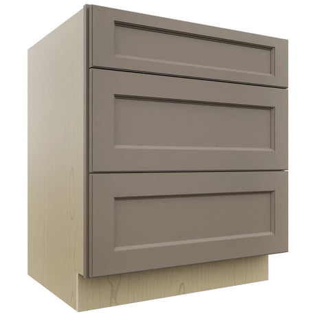 Fabuwood Fusion Oyster DB30 Base 3 Drawers Cabinet, Front View