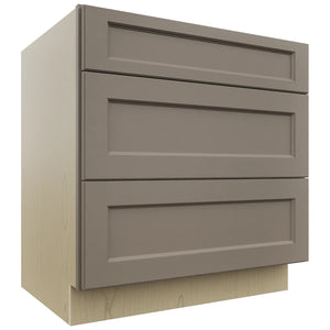 Fabuwood Fusion Oyster DB33 Base 3 Drawers Cabinet, Front View