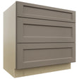 Fabuwood Fusion Oyster DB36 Base 3 Drawers Cabinet, Front View